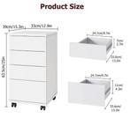 Rolkast met 4 Laden – Compacte Kantoorkast op Wielen, Wit, Verzenden, Nieuw in verpakking