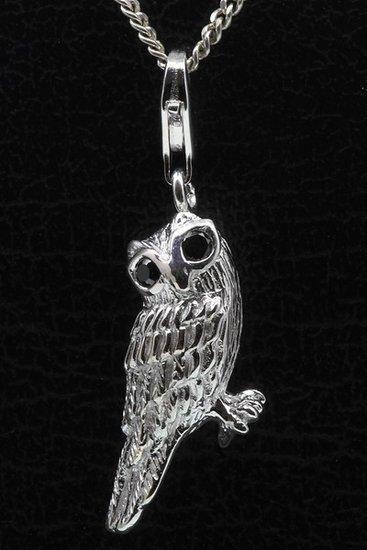 Zilveren Uil groot hanger en/of bedel, Sieraden, Tassen en Uiterlijk, Bedels, Verzenden