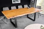 Massief houten eettafel MAMMUT 200 cm acaciahouten onderstel, Huis en Inrichting, Tafels | Eettafels, Ophalen of Verzenden, Nieuw