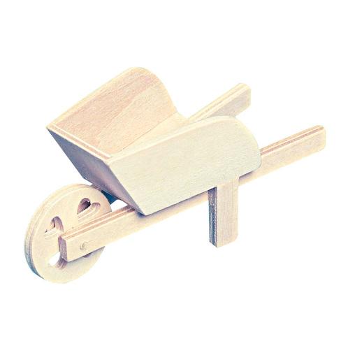 Houten kruiwagen, 12cm. Houten kruiwagen, 12cm., Hobby en Vrije tijd, Knutselen, Nieuw, Ophalen of Verzenden