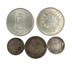 België, Colombia, Frankrijk. Silver : 1 Franc (1915) + 50, Postzegels en Munten