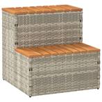 vidaXL Hottub-opstap 50x50x50,5 cm poly rattan&massief, Verzenden, Nieuw