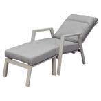 Barolo lounge balkonset 2 delig verstelbaar latte creme, Tuin en Terras, Tuinsets en Loungesets, Ophalen of Verzenden, Nieuw, Aluminium