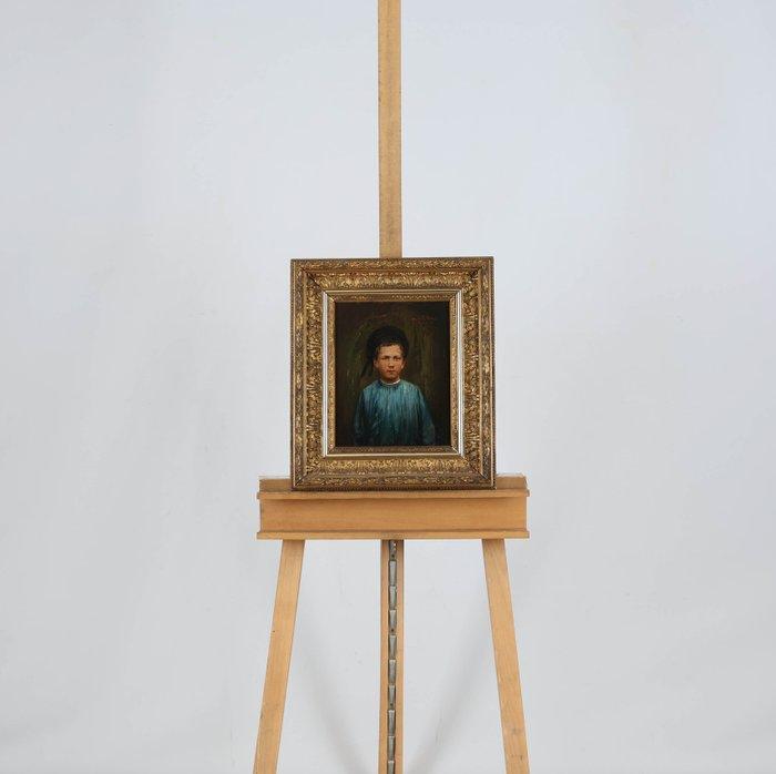 Augustinus Wouters (1829-1904) - Portret van een jongen, Antiek en Kunst, Kunst | Schilderijen | Klassiek