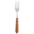 Steakvork RVS Bruin Hout 19cm | 12 stuks, Verzenden