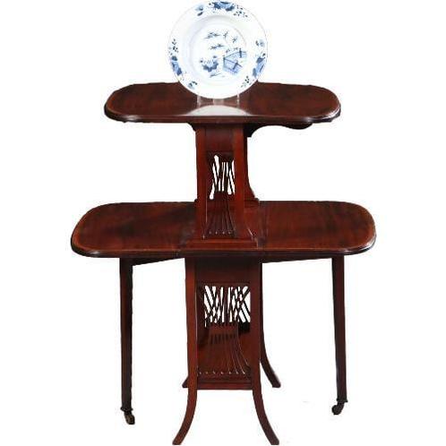 dubbele Sutherland table ca 1900 mahonie satijn- en palmho, Antiek en Kunst, Antiek | Meubels | Tafels, Ophalen of Verzenden