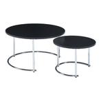 Salontafel Christchurch rond set van 2 zwart en chroom [en.c, Huis en Inrichting, Tafels | Salontafels, Verzenden, Nieuw