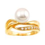 Mikimoto - Ring - 18 karaat Geel goud, Nieuw