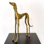 Abdoulaye Derme - sculptuur, Chien Lévrier élancé - 33 cm -