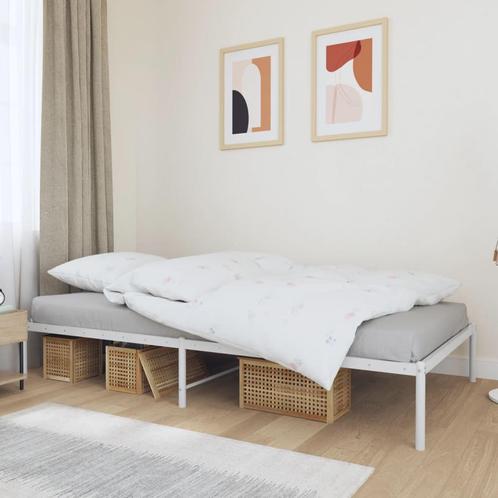 vidaXL Bedframe metaal wit 107x203 cm, Huis en Inrichting, Slaapkamer | Bedden, Wit, Nieuw, Metaal, Eenpersoons, Verzenden