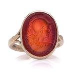Ring Antieke Romeinse carneool camee zegelring van een, Nieuw