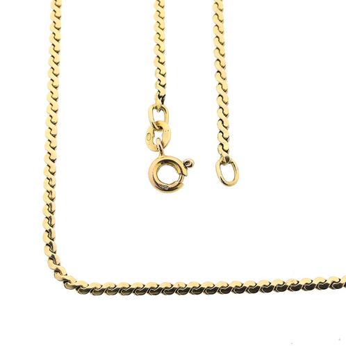 Gouden S-schakel ketting | 53,5 cm (unisex, gouden ketting), Sieraden, Tassen en Uiterlijk, Kettingen, Overige kleuren, Gebruikt