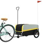 Fietstrailer 45 kg ijzer zwart en geel (Auto-Fiets), Nieuw, Verzenden