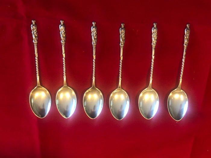 Joseph Gloster - Joseph Gloster - Theelepel (6) - Apostel -, Antiek en Kunst, Antiek | Goud en Zilver