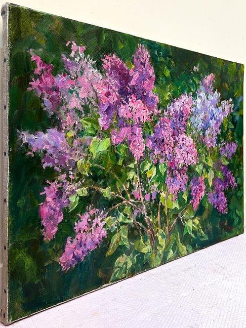Tatiana Megal (1961) - Lilas de mon Jardin, Antiek en Kunst, Kunst | Schilderijen | Klassiek