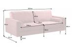Bank Cozy Velvet 3-Zits Oudroze 225cm Fluweel - 41071