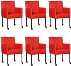 Leren Eetkamerstoelen Desire Rood Rode Keukenstoel, Nieuw, Vijf, Zes of meer stoelen, Leer, Ophalen of Verzenden