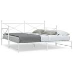 vidaXL Slaapbank met onderschuifbed zonder matras 107x203 cm, Huis en Inrichting, Verzenden, Nieuw, Wit, Metaal