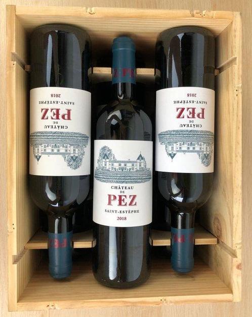 2018 Château de Pez - Bordeaux, Saint-Estèphe - 6 Flessen, Verzamelen, Wijnen