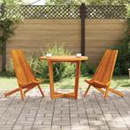 vidaXL Opvouwbare Tuinstoelen 2 pcs Bruin 56 x 69 x 84 m, Tuin en Terras, Tuinstoelen, Verzenden, Nieuw