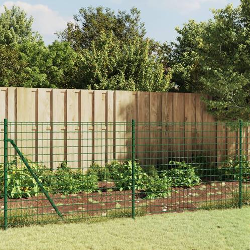 vidaXL Draadgaashek met grondankers 0,8x10 m groen, Tuin en Terras, Schuttingen, Nieuw, IJzer, Minder dan 1 meter, Verzenden