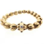 18 Krt. Gouden fantasieschakel armband | 19 cm (vintage), Ophalen of Verzenden, Gebruikt, Overige kleuren, Goud