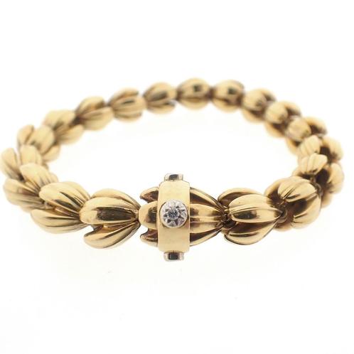 18 Krt. Gouden fantasieschakel armband | 19 cm (vintage), Sieraden, Tassen en Uiterlijk, Armbanden, Overige kleuren, Gebruikt