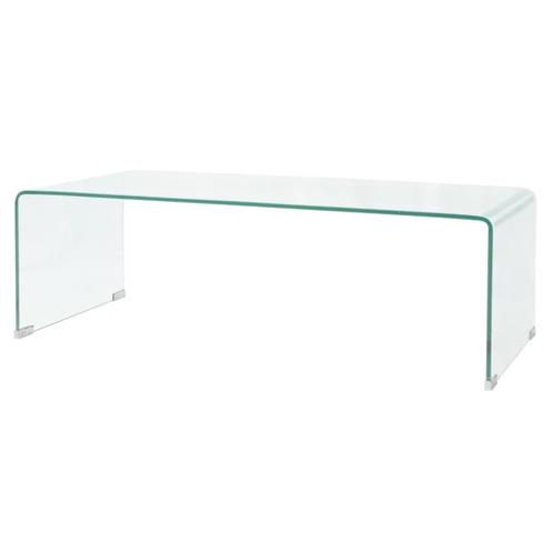 vidaXL Salontafel 98x45x30 cm gehard glas transparant, Huis en Inrichting, Tafels | Salontafels, 50 tot 100 cm, Nieuw, Glas, Minder dan 50 cm