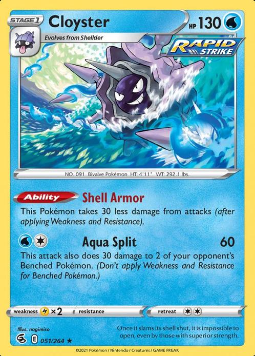 Cloyster 051/264 (Fusion Strike), Hobby en Vrije tijd, Verzamelkaartspellen | Pokémon, Losse kaart, Nieuw, Foil, Ophalen of Verzenden