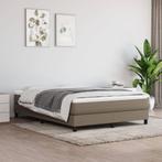 vidaXL Boxspring bed stof taupe 140x200 cm, Verzenden, 140 cm, 200 cm, Stof