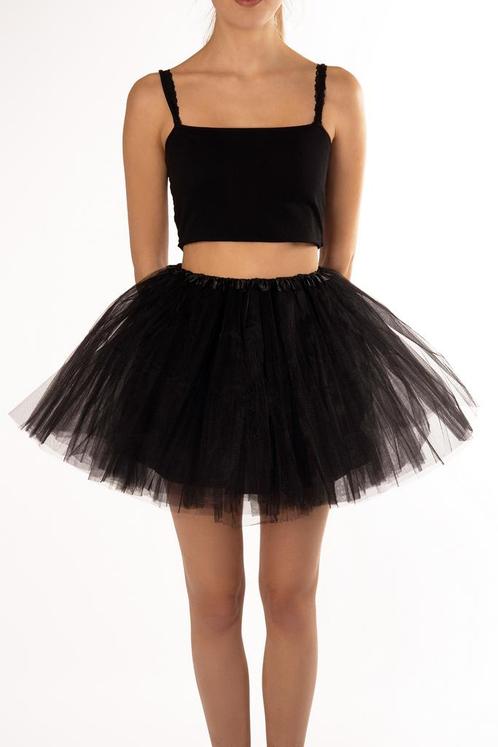 KIMU® Tutu Zwart Tule Rokje 98 104 110 116 Zwarte Petticoat, Kinderen en Baby's, Carnavalskleding en Verkleedspullen, Meisje, Nieuw