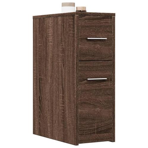 vidaXL Badkamerkast smal met wielen bewerkt hout bruin, Huis en Inrichting, Kasten | Overige, Nieuw, Verzenden