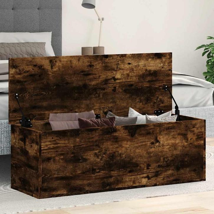 vidaXL Opbergbox 102x35x35 cm bewerkt hout gerookt, Huis en Inrichting, Woonaccessoires | Kisten, Nieuw, Verzenden
