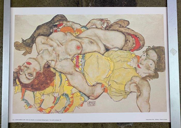 Egon Schiele (after) - Two models reclinging, 1915 - Vintage, Antiek en Kunst, Kunst | Tekeningen en Foto's