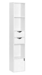 Boekenkast met Laden en Deur – Smal Staand Opbergrek 158cm, Verzenden, Nieuw