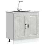 vidaXL Spoelbakonderkast Kalmar 80x46x81,5 cm bewerkt hout, Huis en Inrichting, Keuken | Keukenelementen, Verzenden, Nieuw, Grijs
