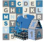Puzzelmat 86 delig met getallen en letters Blauw, Hobby en Vrije tijd, Verzenden, Nieuw