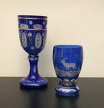 Bekerglas (2) - Kristal - Geborsteld glas Bohemen