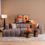 50% Korting: Hoekbank Luca bouclé stof bruin/grijs links, Ophalen, Zo goed als nieuw