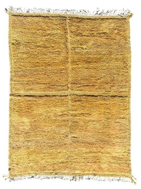 Handmade Wool Berber Rug, Gouden Oker Marokkaanse Tapijt,, Huis en Inrichting, Stoffering | Tapijten en Kleden