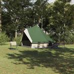 vidaXL Familie Tipi Tent met dak Groen en beige 400 x 346 x, Caravans en Kamperen, Tenten, Verzenden, Nieuw