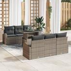 vidaXL Tuin Sofa Set met kussen 7 pcs Grijs 100 x 55 x 73 cm, Verzenden, Nieuw, Rotan