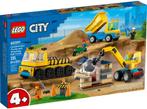 Lego City 60391 Kiepwagen, bouwtruck en sloopkraan, Nieuw, Ophalen of Verzenden