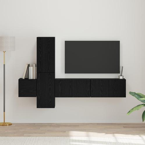 vidaXL Tv-meubelset 5 pcs Zwart eiken 181 x 30 x 120 cm, Huis en Inrichting, Kasten | Televisiemeubels, Nieuw, 150 tot 200 cm