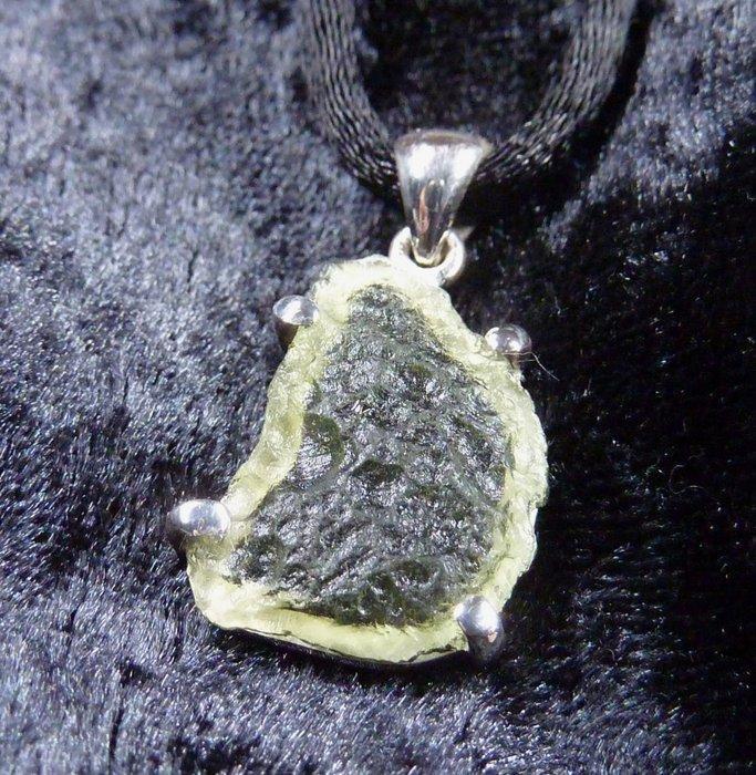 Zilver - Hanger - Moldaviet hanger, Verzamelen, Mineralen en Fossielen