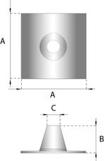 Rookkanaal RVS, 0°-5° dakdoorvoer/dakplaat plat,  Ø200, Ophalen of Verzenden, Nieuw