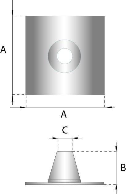 Rookkanaal RVS, 0°-5° dakdoorvoer/dakplaat plat,  Ø200, Huis en Inrichting, Kachels, Ophalen of Verzenden