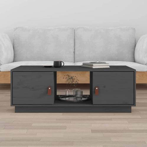 vidaXL Salontafel 100x50x35 cm massief grenenhout grijs, Huis en Inrichting, Tafels | Salontafels, 100 tot 150 cm, Nieuw, Grenenhout