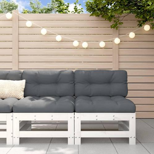 vidaXL Tuinmiddenbanken 2 st massief grenenhout wit, Tuin en Terras, Tuinsets en Loungesets, Nieuw, Verzenden