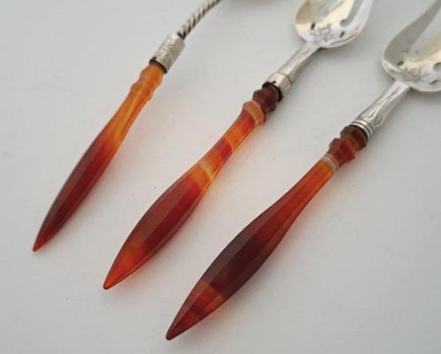 J. Pluut - Hors doeuvre set (3) - 2x hors doeuvre vorkjes, Antiek en Kunst, Antiek | Goud en Zilver